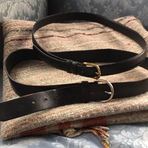 American Eagle 2 EUC black leather belts